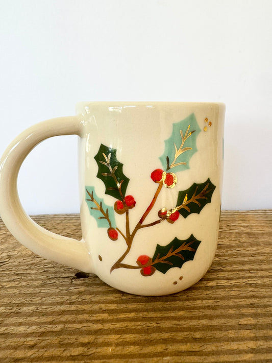 holiday holly mug