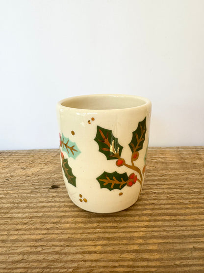 mini holly holiday cup