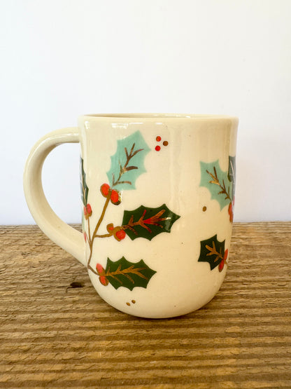 holiday holly mug