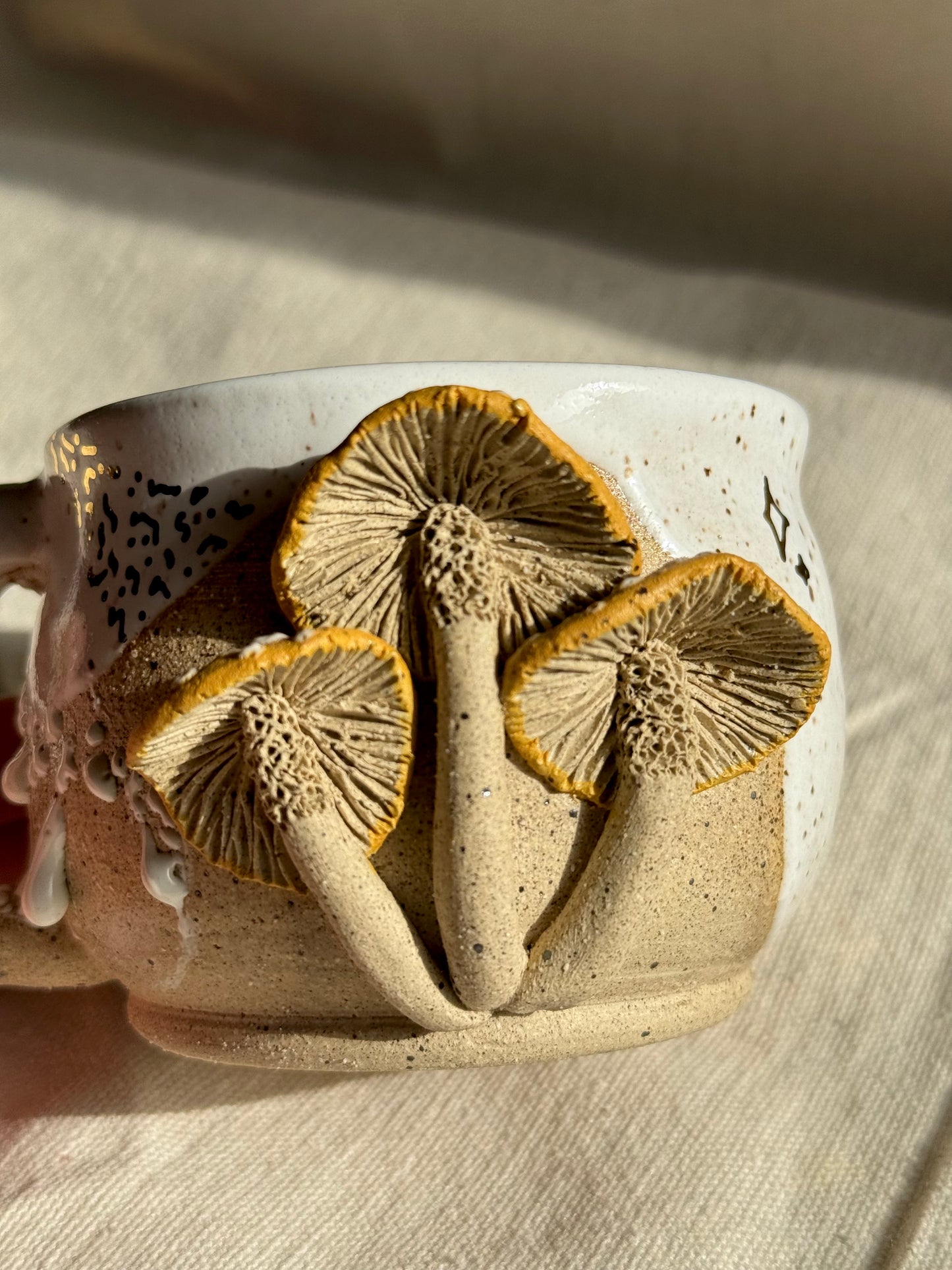 golden shroom mug