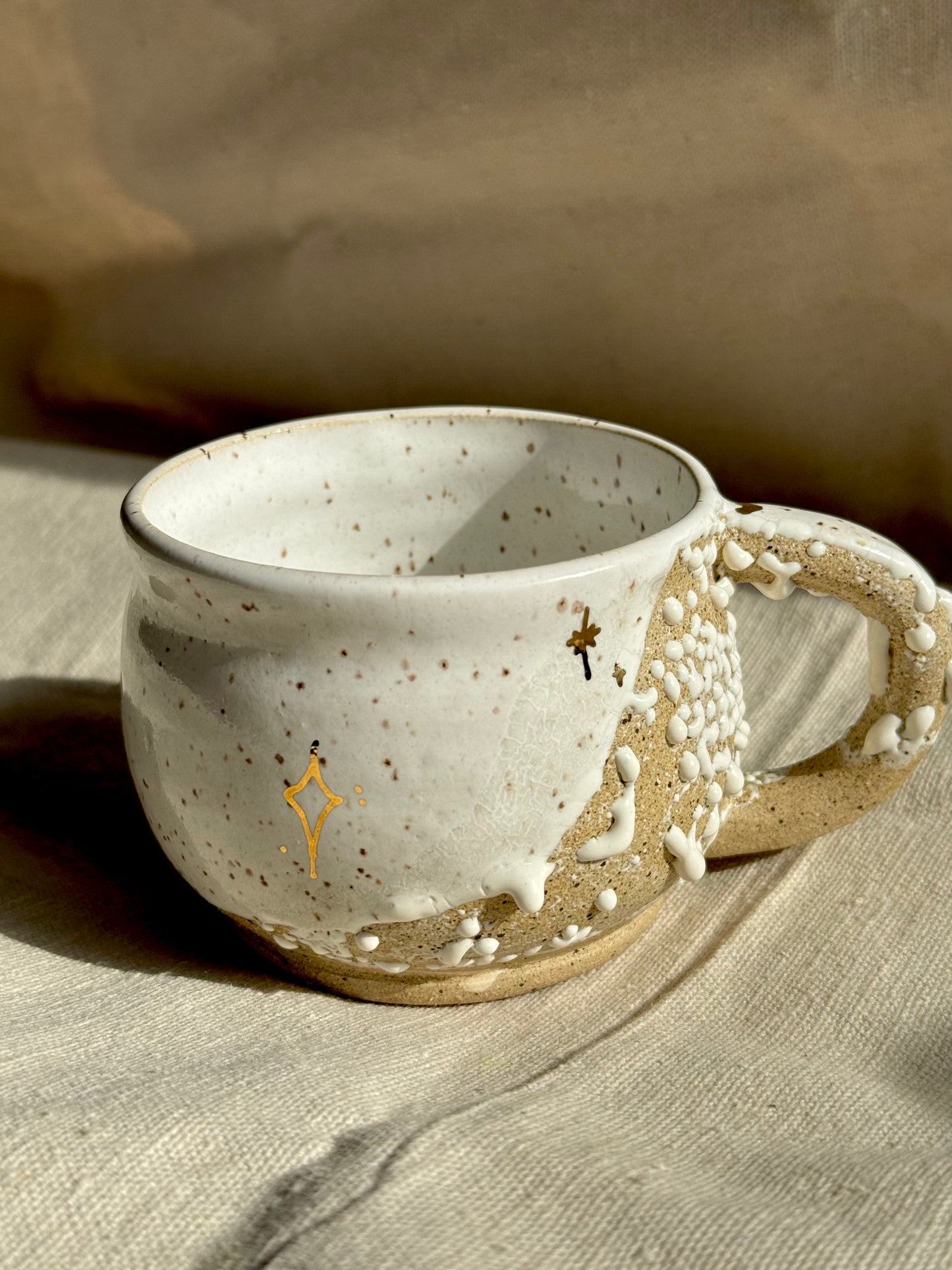 golden shroom mug